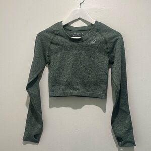 Jed North Womens Crop Top Size M/L Seamless Long Sleeve w/ Thumbholes